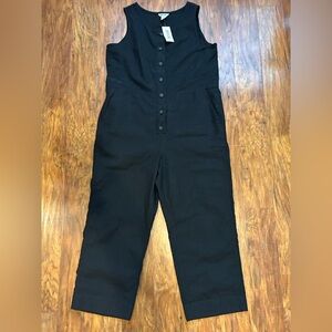 Duluth Trading Co Black Women’s Overeasy Lightweight Hemp Button-Front Jumpsuit